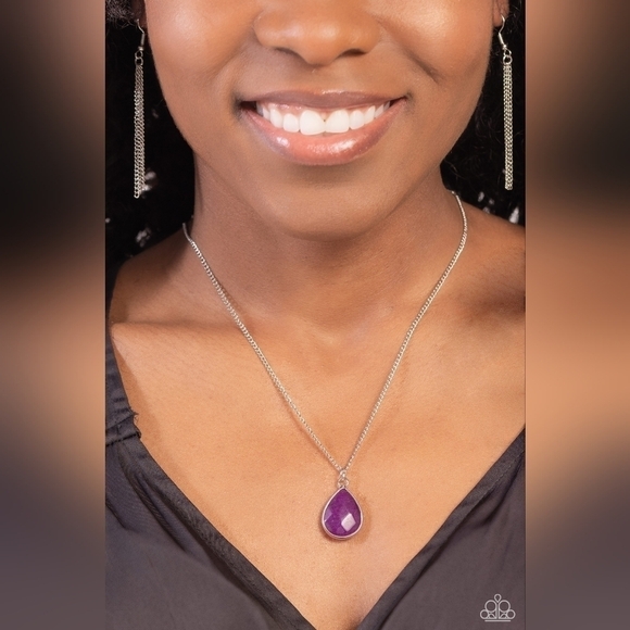 Purple and silver necklace set - Picture 2 of 2